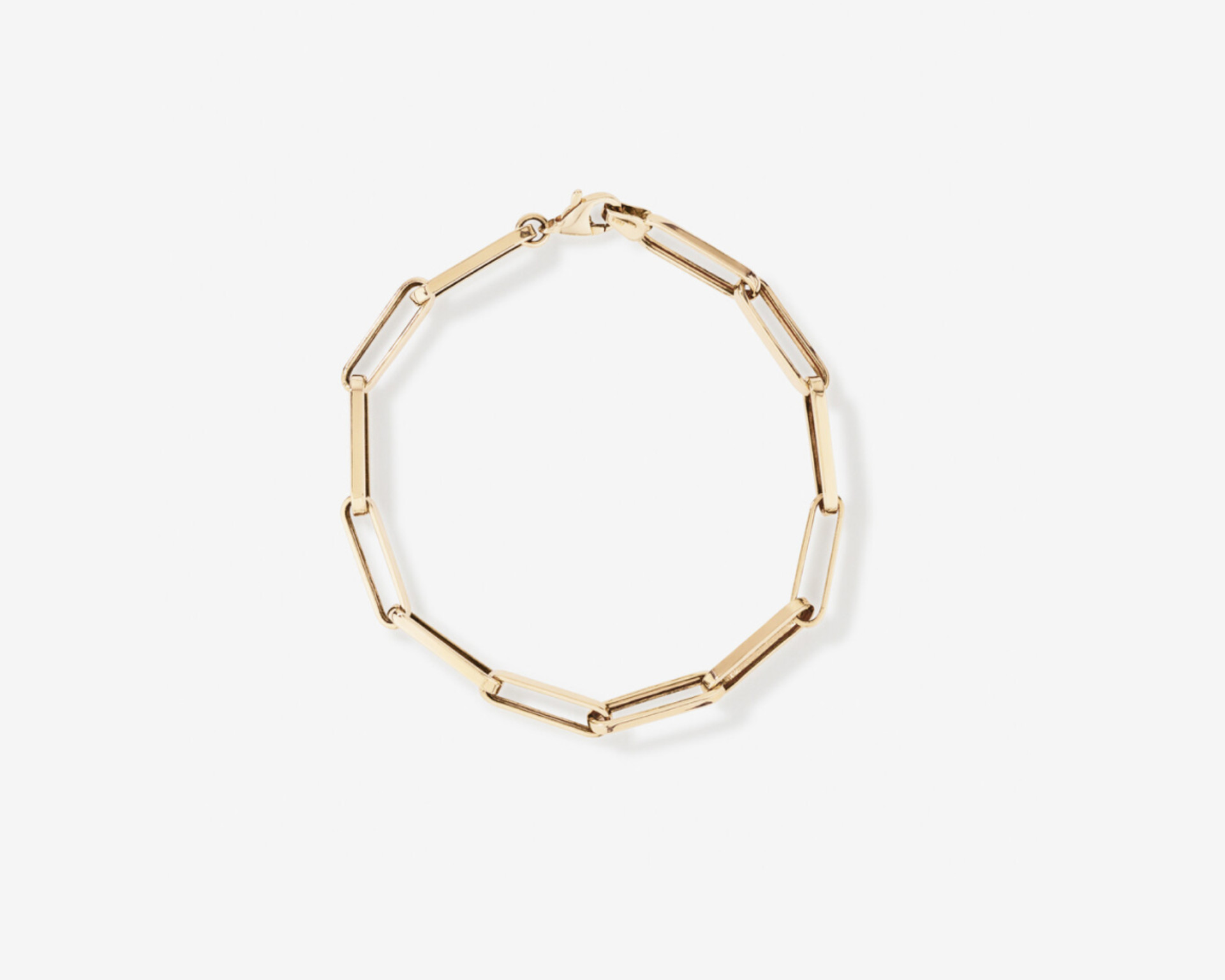 two tone gold chain bracelet with fob